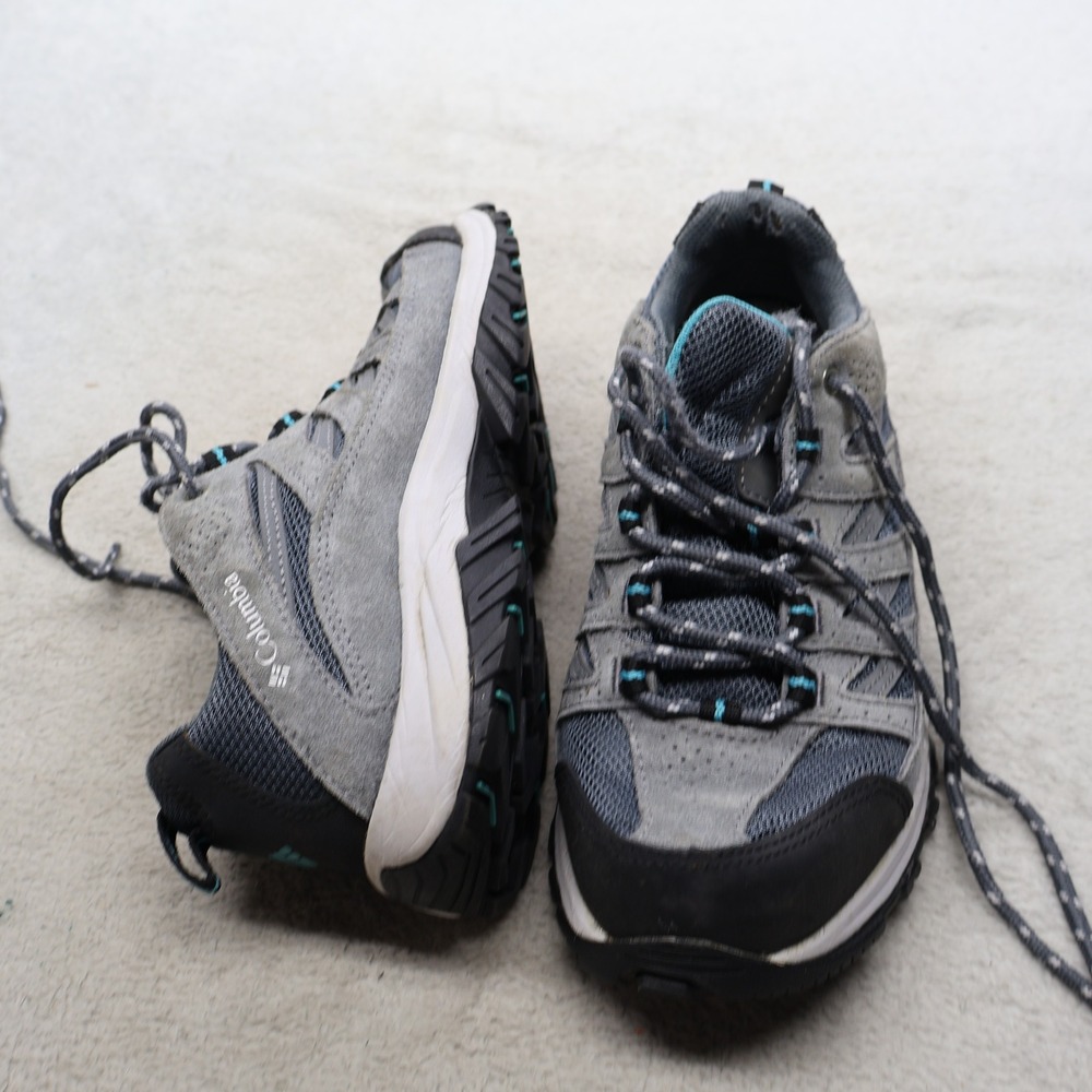 Columbia Womens 8 Hiking Shoes Grey Crestwood Waterproof Suede Mesh Outdoor